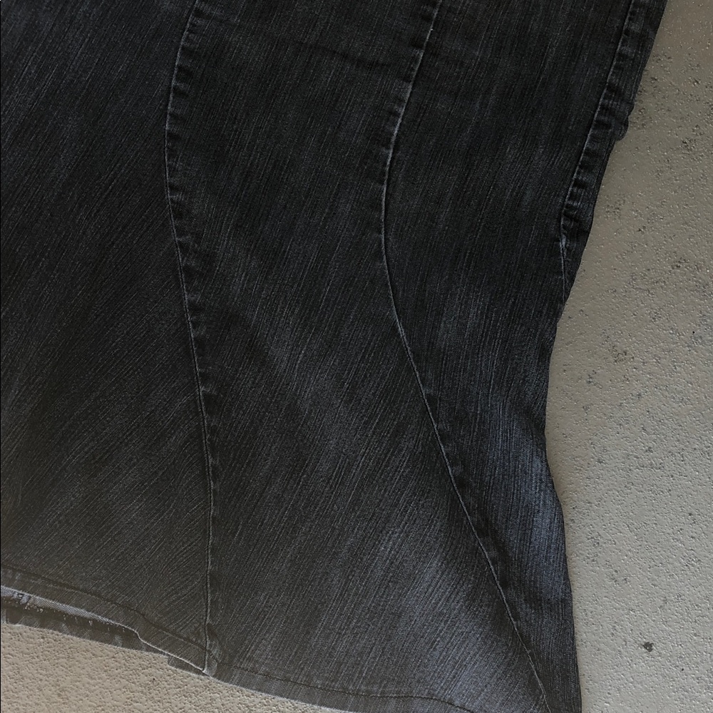 Women’s Maxi Denim Skirt - Washed Gray - Picture 4 of 10